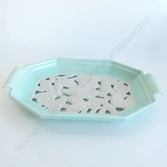 A Poole Pottery octagonal pierced dish,